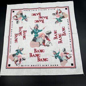 Vintage Nitty Gritty Dirt Band Bandana Cowgirl Western Country Music Scarf 1998